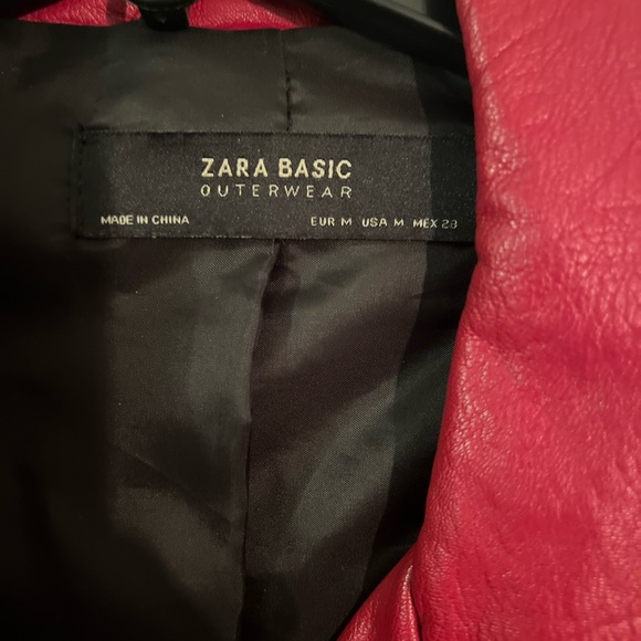 Zara red faux leather jacket - Picture 2 of 3